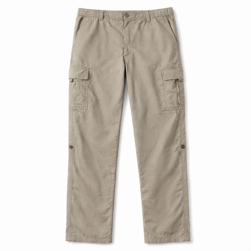 The North Face Hiking Pants Khaki Nylon Cargo Utility Outdoor Size 36